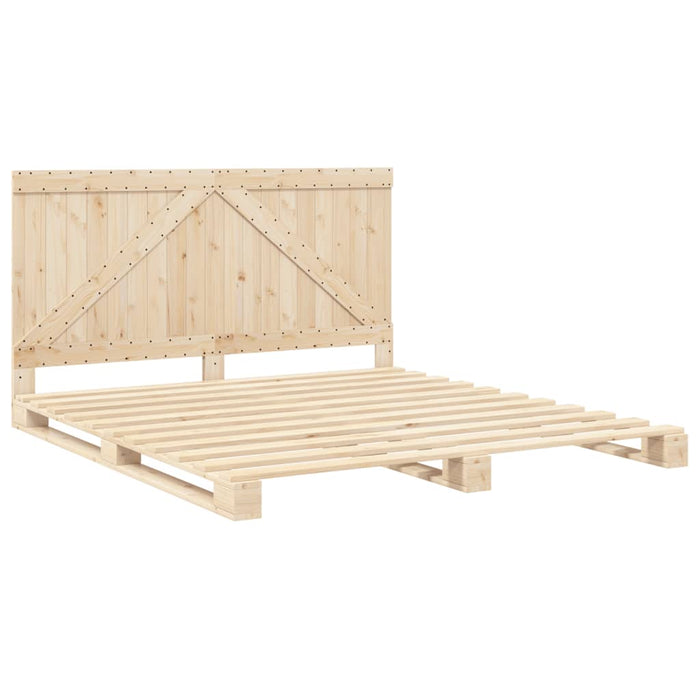 Cadru pat cu tăblie 200x200 cm, lemn masiv de pin WALTI