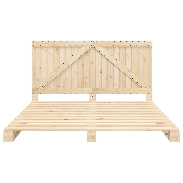Cadru pat cu tăblie 200x200 cm, lemn masiv de pin WALTI