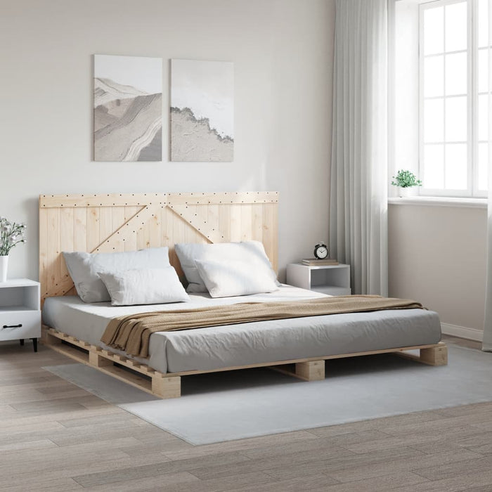 Cadru pat cu tăblie 200x200 cm, lemn masiv de pin WALTI