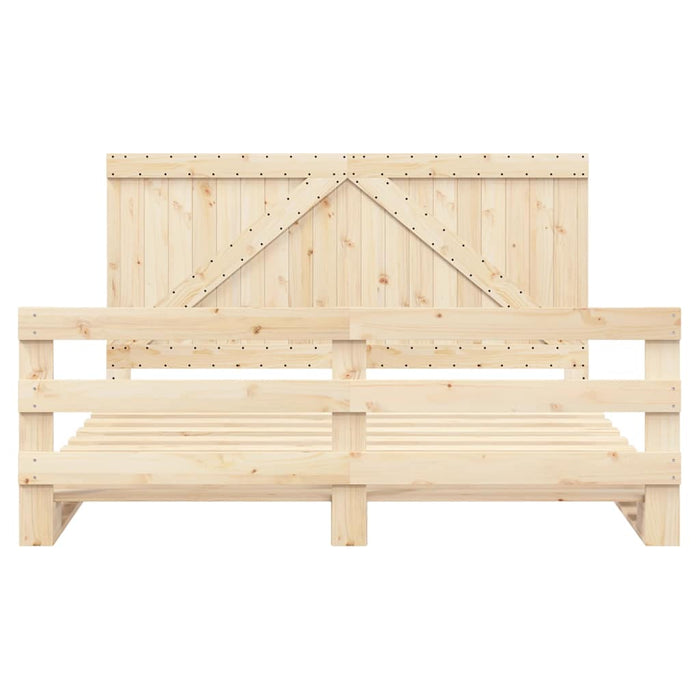 Cadru pat cu tăblie 200x200 cm, lemn masiv de pin WALTI