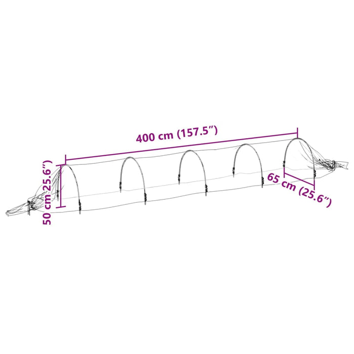 Tuneluri din plasă, 3 buc., 1,5x5 m, fibră de sticlă și PP - WALTI WALTI