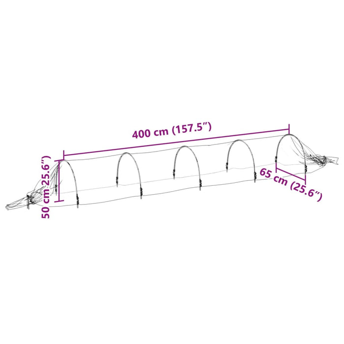 Tuneluri din plasă, 4 buc., 1,5x5 m, fibră de sticlă și PP - WALTI WALTI