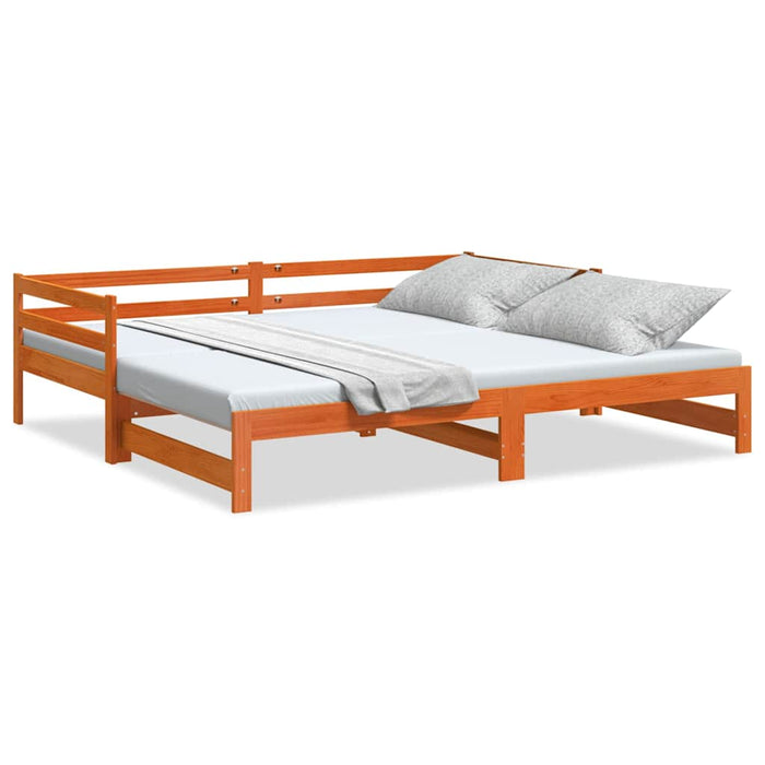 Pat de zi cu extensie, maro ceruit, 90x200cm, lemn masiv de pin - WALTI WALTI