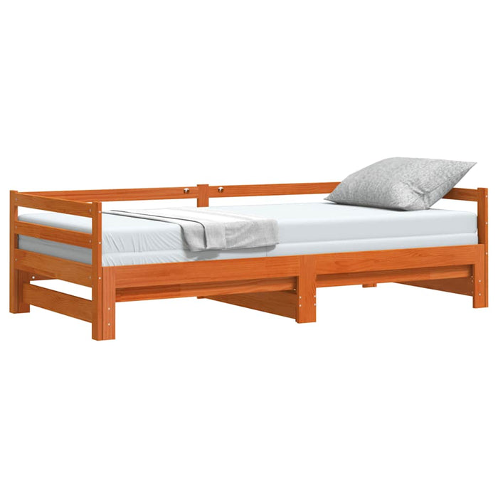 Pat de zi cu extensie, maro ceruit, 90x200cm, lemn masiv de pin - WALTI WALTI