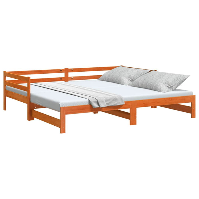 Pat de zi cu extensie, maro ceruit, 90x200cm, lemn masiv de pin - WALTI WALTI