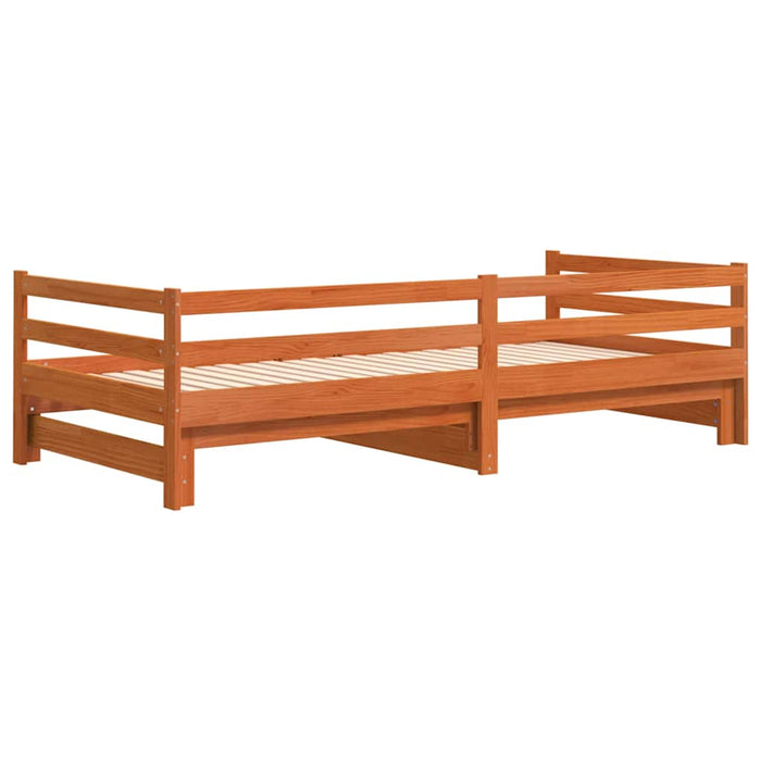 Pat de zi cu extensie, maro ceruit, 90x200cm, lemn masiv de pin - WALTI WALTI