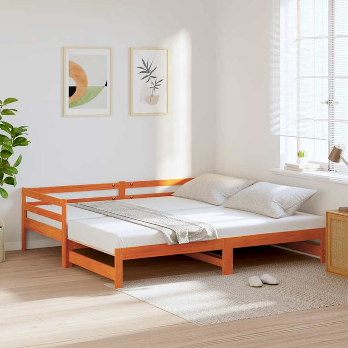 Pat de zi cu extensie, maro ceruit, 90x200cm, lemn masiv de pin - WALTI WALTI