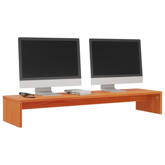 Suport pentru monitor, maro ceruit, 100x27x15cm, lemn masiv pin - WALTI WALTI