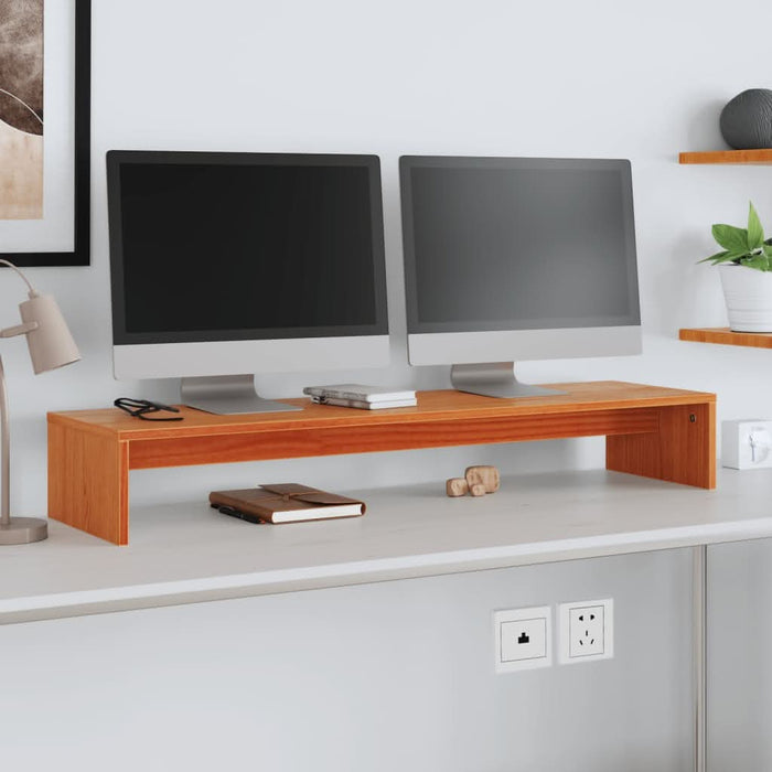 Suport pentru monitor, maro ceruit, 100x27x15cm, lemn masiv pin - WALTI WALTI
