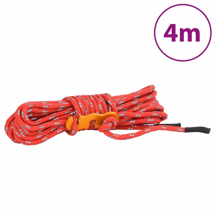 Funie pentru cort cu chei reflectorizante, 8 buc., 4 m, 4 mm - WALTI WALTI