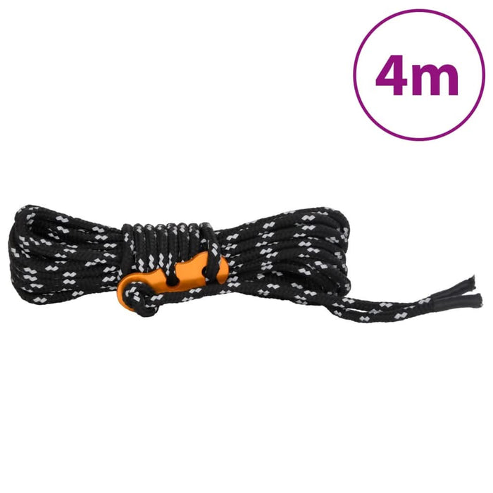 Funie pentru cort cu chei reflectorizante, 8 buc., 4 m, 4 mm - WALTI WALTI