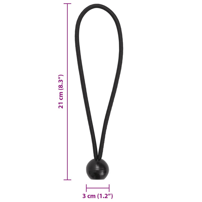 Corzi elastice cu bile, 25 buc., 21 x 0,5 cm WALTI