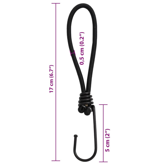 Funie elastică cu cârlige, 25 buc., 17 cm WALTI