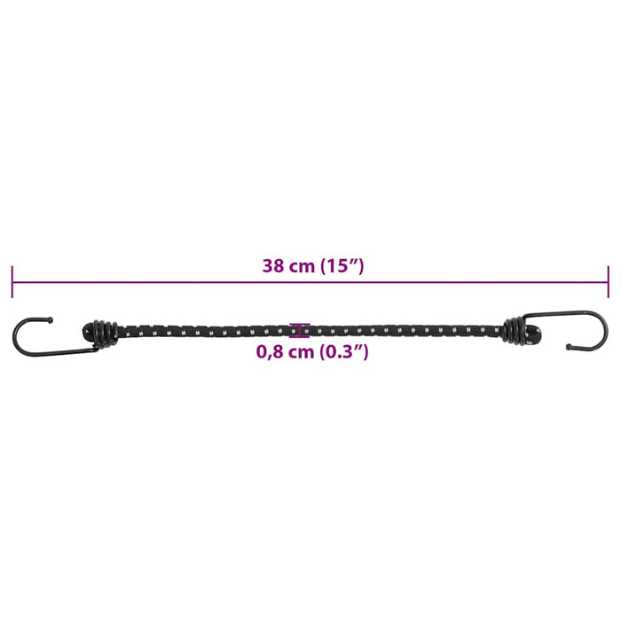 Corzi elastice cu benzi reflectorizante/cârlige 25 buc. 38 cm - WALTI WALTI