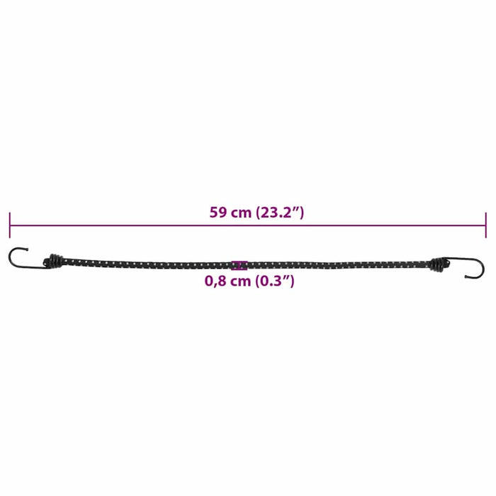 Corzi elastice cu benzi reflectorizante/cârlige 25 buc. 59 cm - WALTI WALTI