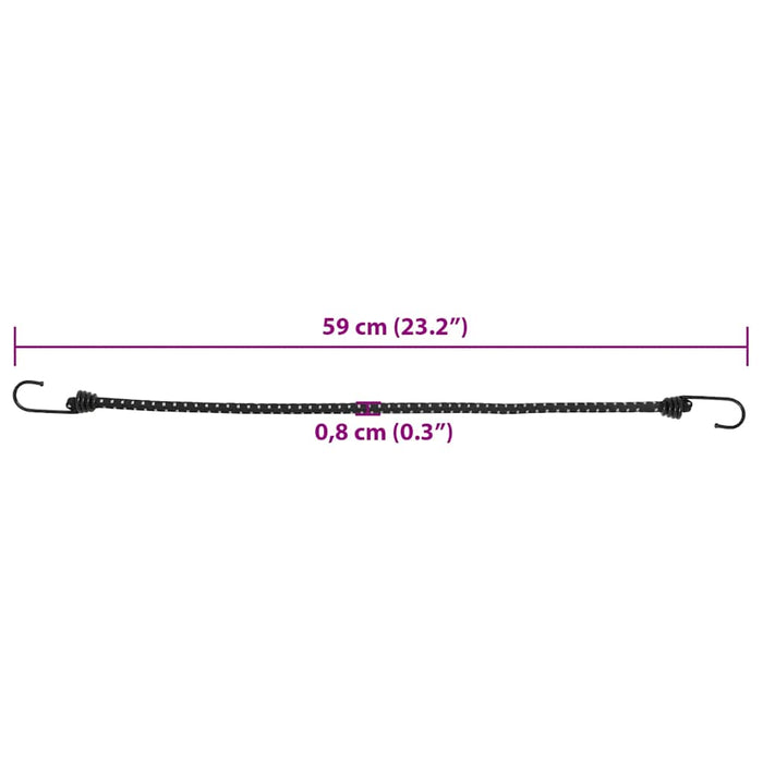 Corzi elastice cu benzi reflectorizante/cârlige 50 buc. 59 cm - WALTI WALTI