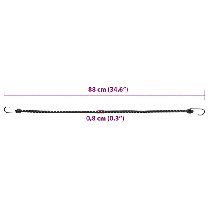 Corzi elastice cu benzi reflectorizante/cârlige 25 buc. 88 cm - WALTI WALTI
