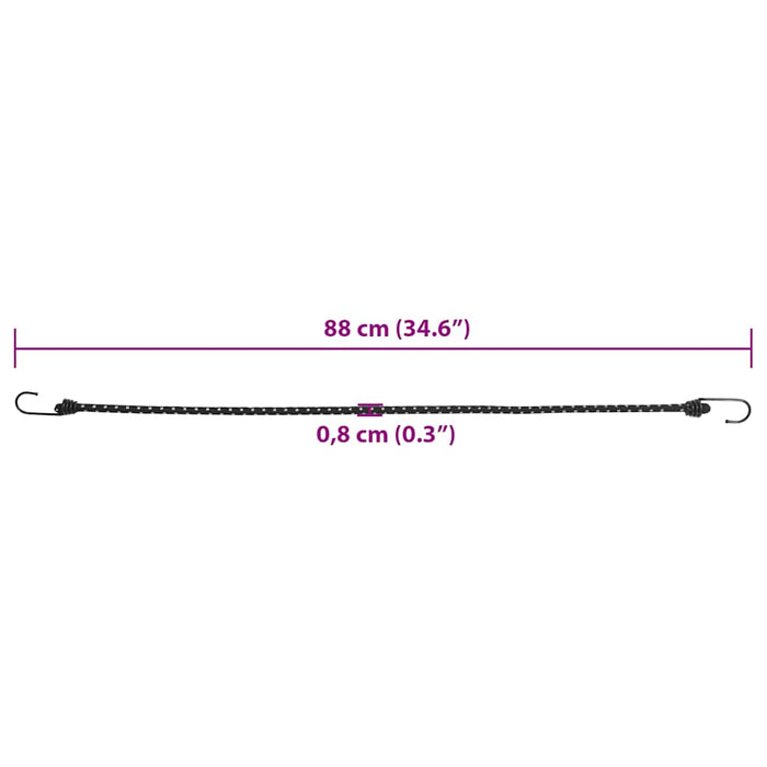Corzi elastice cu benzi reflectorizante/cârlige 50 buc. 88 cm - WALTI WALTI