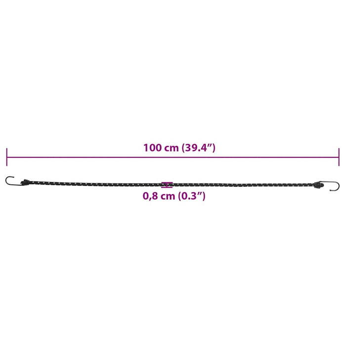 Corzi elastice cu benzi reflectorizante/cârlige 25 buc. 100 cm - WALTI WALTI