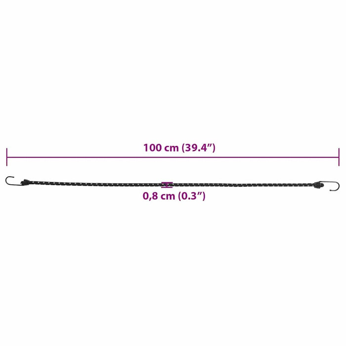 Corzi elastice cu benzi reflectorizante/cârlige 50 buc. 100 cm - WALTI WALTI