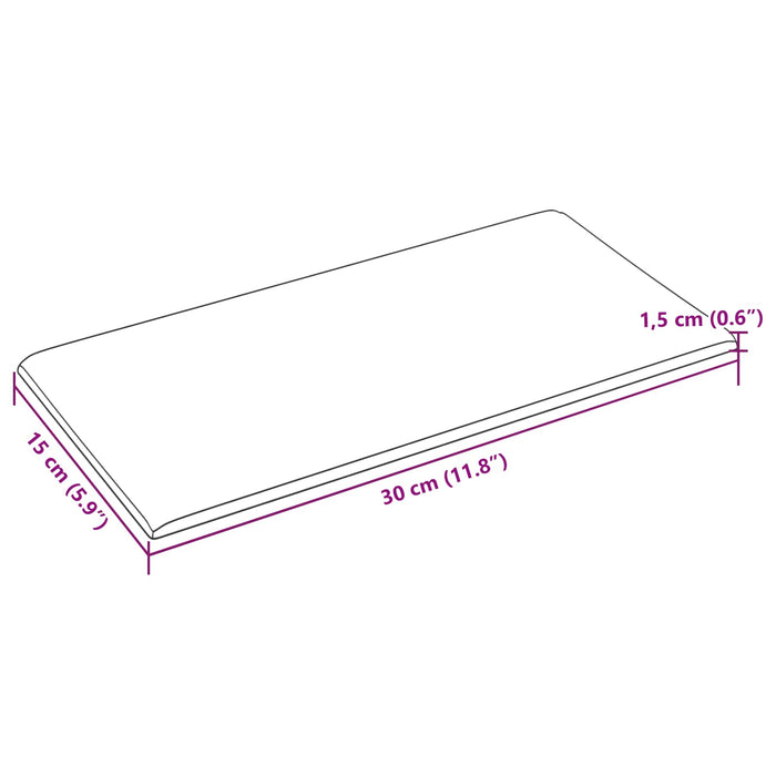 Tăblie de Pat pentru Perete 12 pcs Negru 30 x 15 cm țesătură - WALTI WALTI