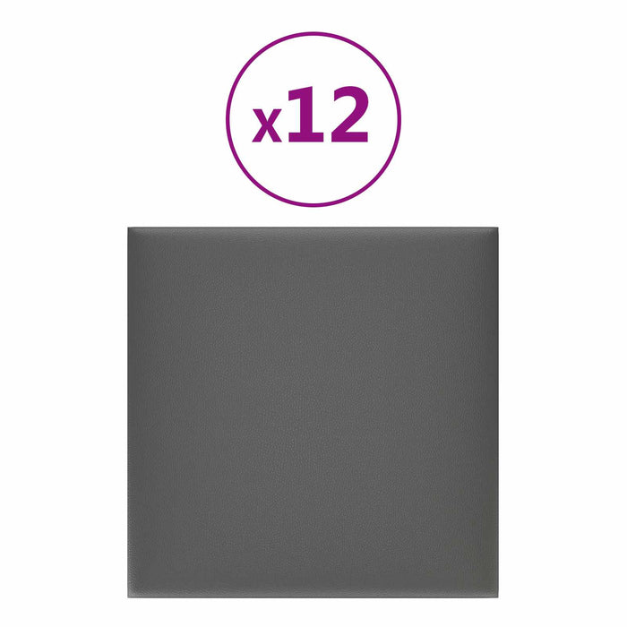Tăblie de Pat pentru Perete 12 pcs Gri 30 x 30 cm țesătură - WALTI WALTI
