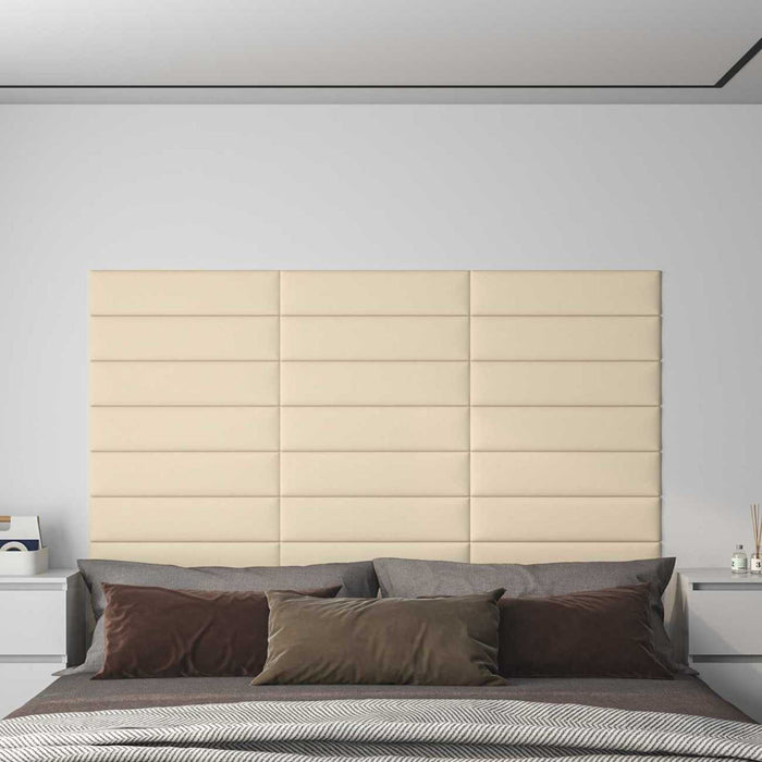 Tăblie de Pat pentru Perete 12 pcs Crem 60 x 15 cm țesătură - WALTI WALTI
