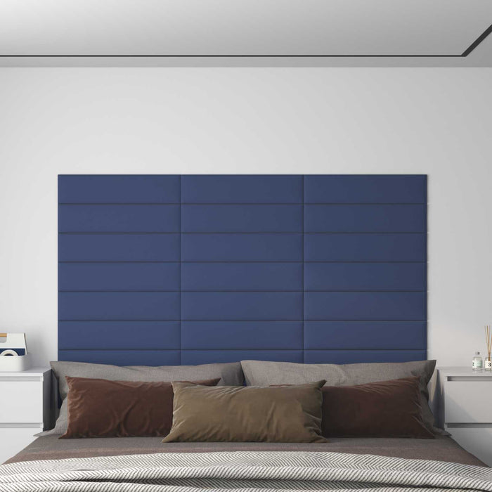 Tăblie de Pat pentru Perete 12 pcs albastru 60 x 15 cm țesătură - WALTI WALTI