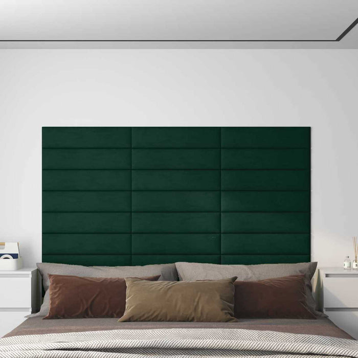 Tăblie de Pat pentru Perete 12 pcs Verde închis Catifea - WALTI WALTI