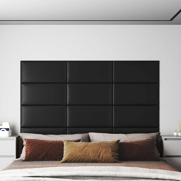 Tăblie de Pat pentru Perete 12 pcs Negru 60 x 30 cm țesătură - WALTI WALTI