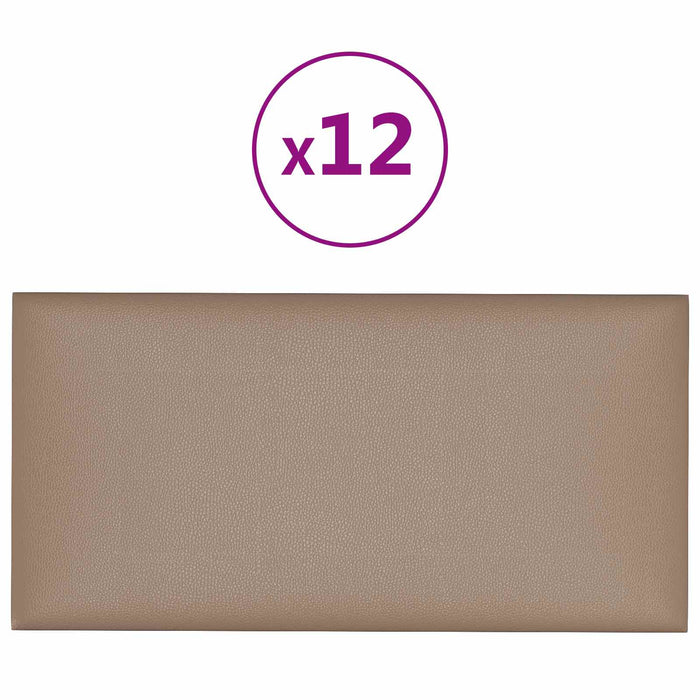 Tăblie de Pat pentru Perete 12 pcs Cappuccino 60 x 30 cm WALTI