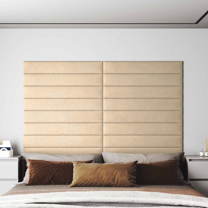 Tăblie de Pat pentru Perete 12 pcs Crem 90 x 15 cm țesătură - WALTI WALTI
