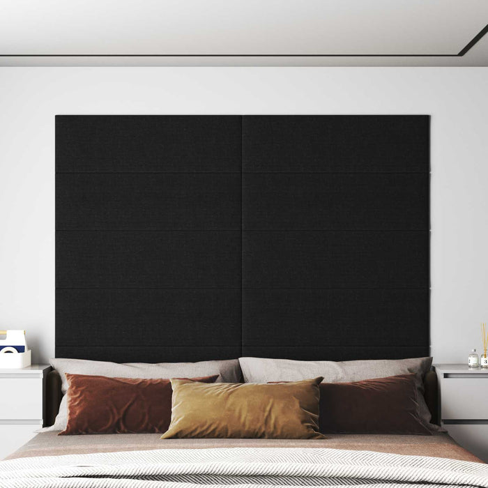 Tăblie de Pat pentru Perete 12 pcs Negru 90 x 30 cm țesătură - WALTI WALTI