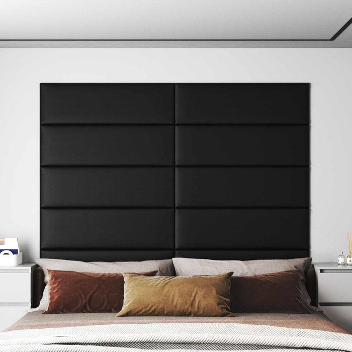 Tăblie de Pat pentru Perete 12 pcs Negru 90 x 30 cm țesătură - WALTI WALTI