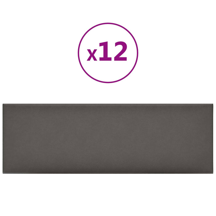 Tăblie de Pat pentru Perete 12 pcs Gri 90 x 30 cm țesătură - WALTI WALTI