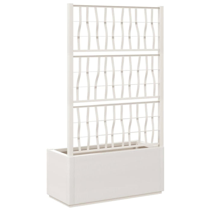 Jardinieră de grădină cu spalier, alb, 80x36x140 cm, PP - WALTI WALTI