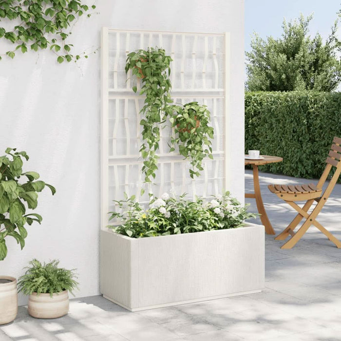 Jardinieră de grădină cu spalier, alb, 80x36x140 cm, PP - WALTI WALTI