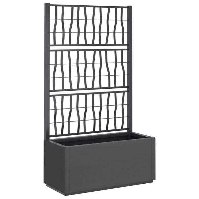 Jardinieră de grădină cu spalier, gri închis, 80x36x140 cm, PP - WALTI WALTI
