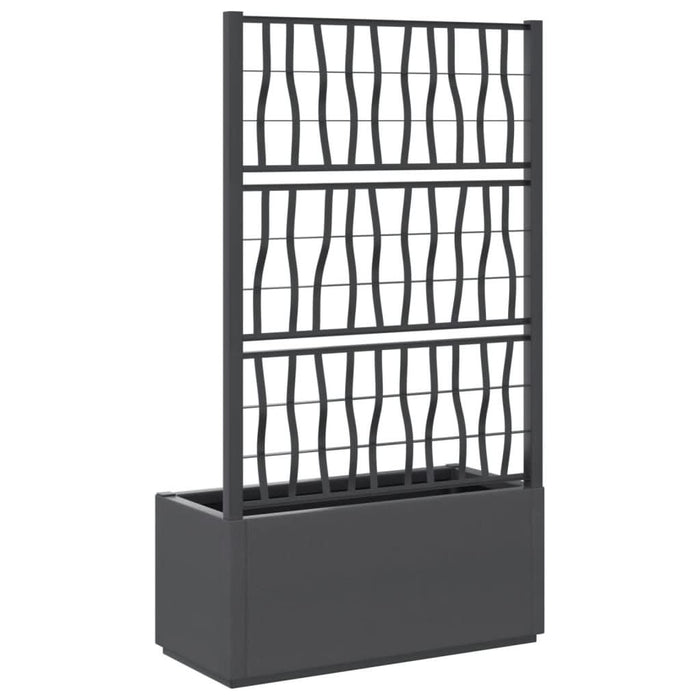 Jardinieră de grădină cu spalier, gri închis, 80x36x140 cm, PP - WALTI WALTI