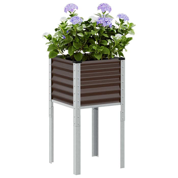 Jardinieră de grădină maro 45x45x88 cm oțel - WALTI WALTI