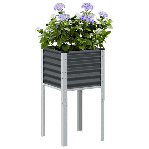 Jardinieră de grădină antracit 45x45x88 cm oțel - WALTI WALTI