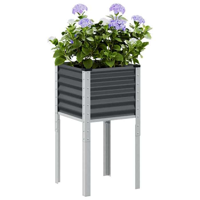 Jardinieră de grădină antracit 45x45x88 cm oțel - WALTI WALTI