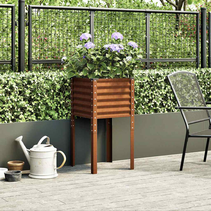 Jardinieră de grădină 45x45x88 cm, oțel rezistent la intemperii WALTI