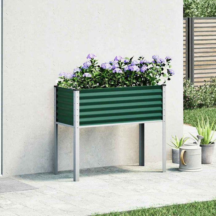 Jardinieră de grădină verde, 100x45x90 cm, oțel WALTI