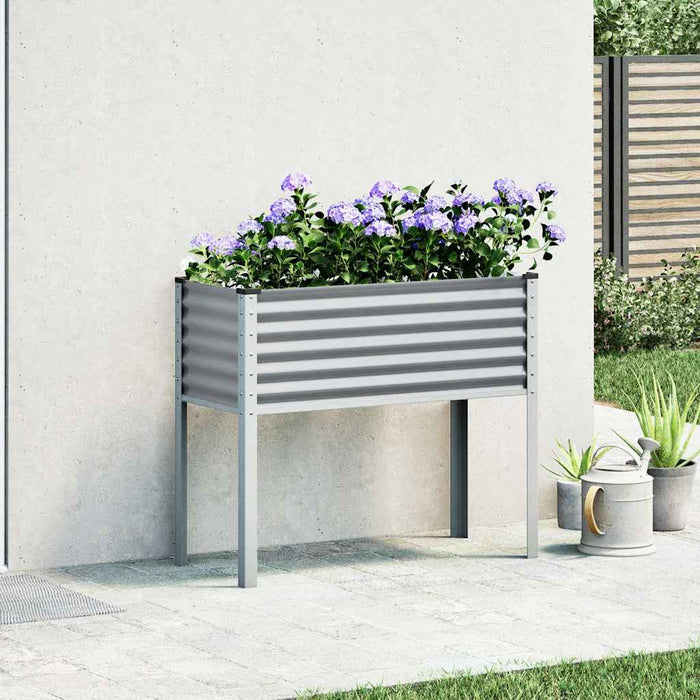 Jardinieră de grădină, gri, 100x45x90 cm, oțel WALTI