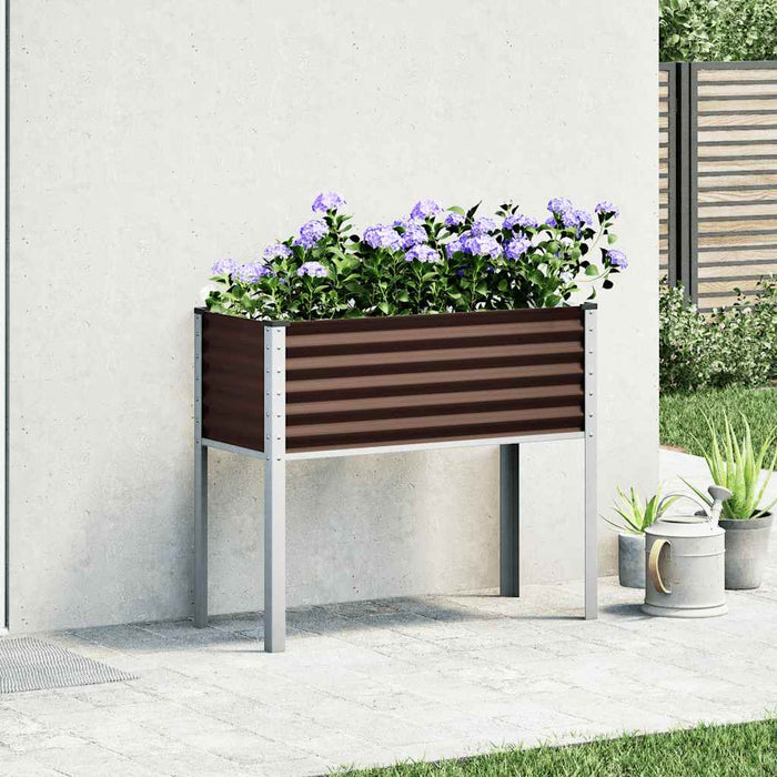 Jardinieră de grădină maro 100x45x90 cm oțel WALTI