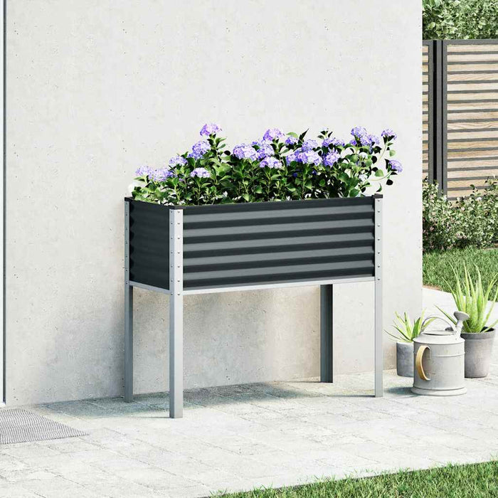 Jardinieră de grădină antracit 100x45x90 cm oțel WALTI