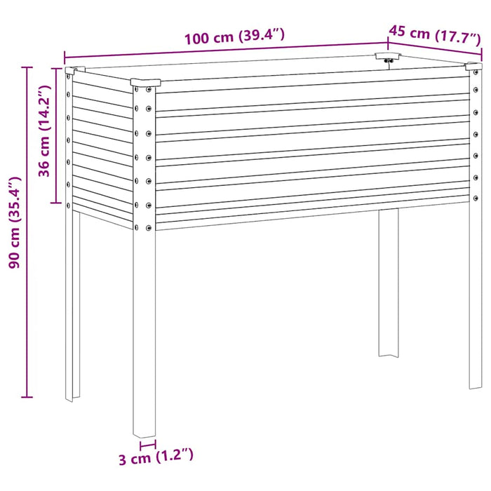 Jardinieră de grădină 100x45x90 cm, oțel rezistent la intemperii WALTI