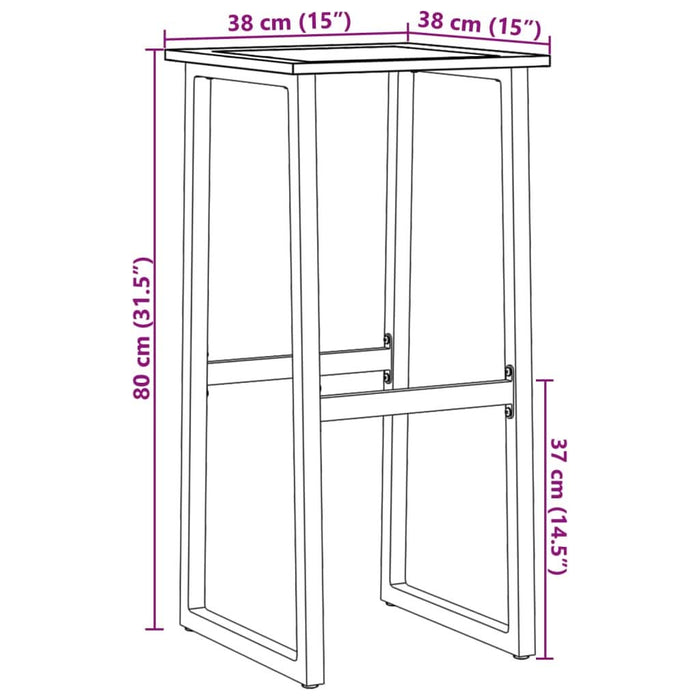 Scaune bar, 2 buc. negru 38x38x80 cm oțel vopsit electrostatic - WALTI WALTI