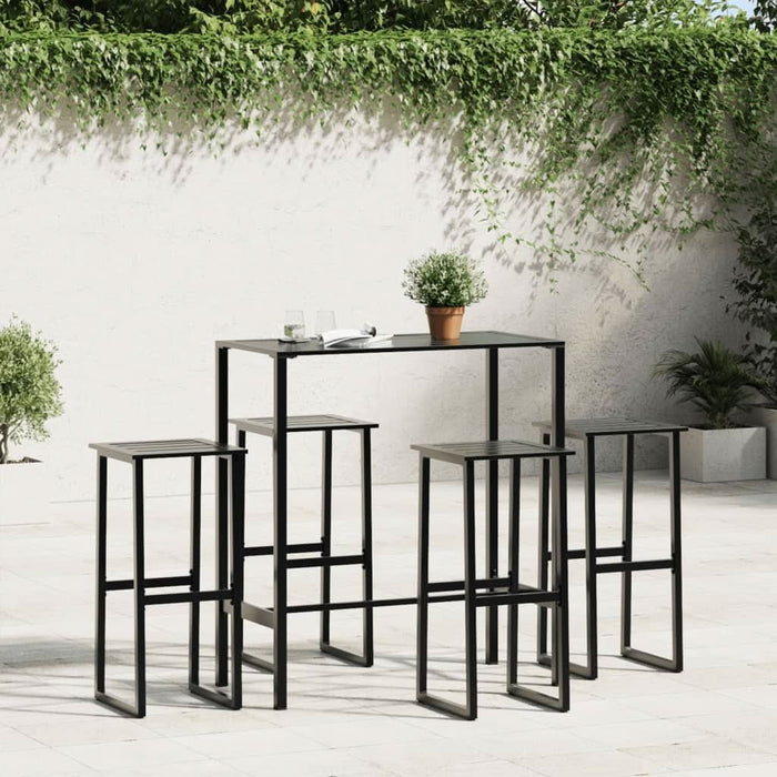 Scaune bar 4 buc. negru 38x38x80 cm oțel vopsit electrostatic - WALTI WALTI